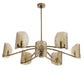 Chandelier with glass shades on a white background