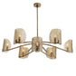 Chandelier with glass shades on a white background