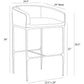 Line drawing of a chair with dimensions labeled
