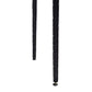 Two black cylindrical objects on a white background