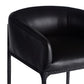 Black leather chair on a white background