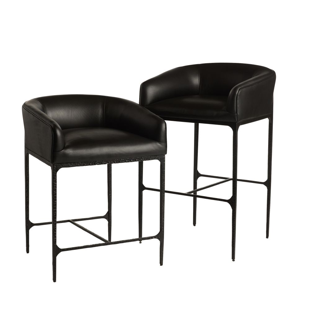 Osbourne Counter Stool Black Leather