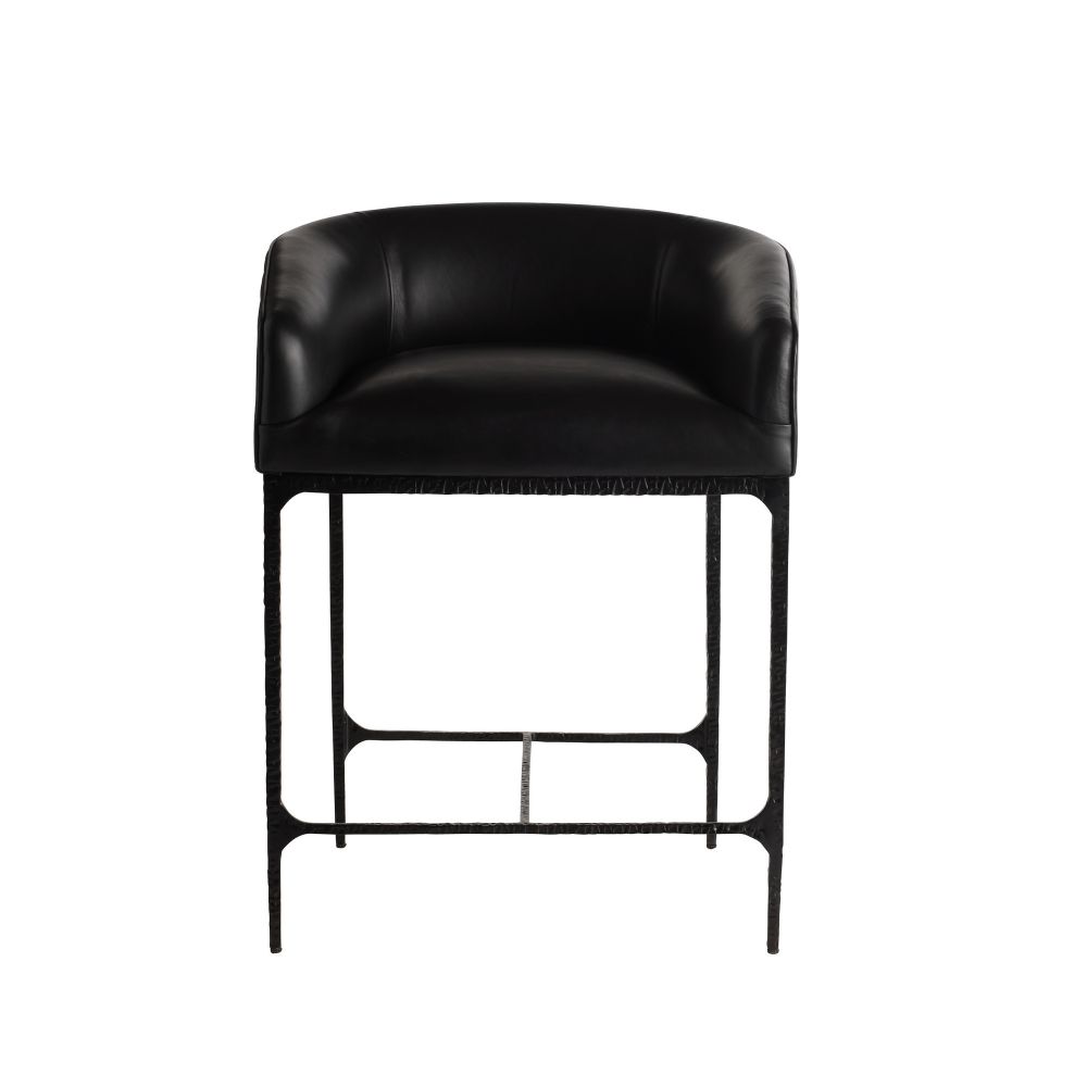 Osbourne Counter Stool Black Leather