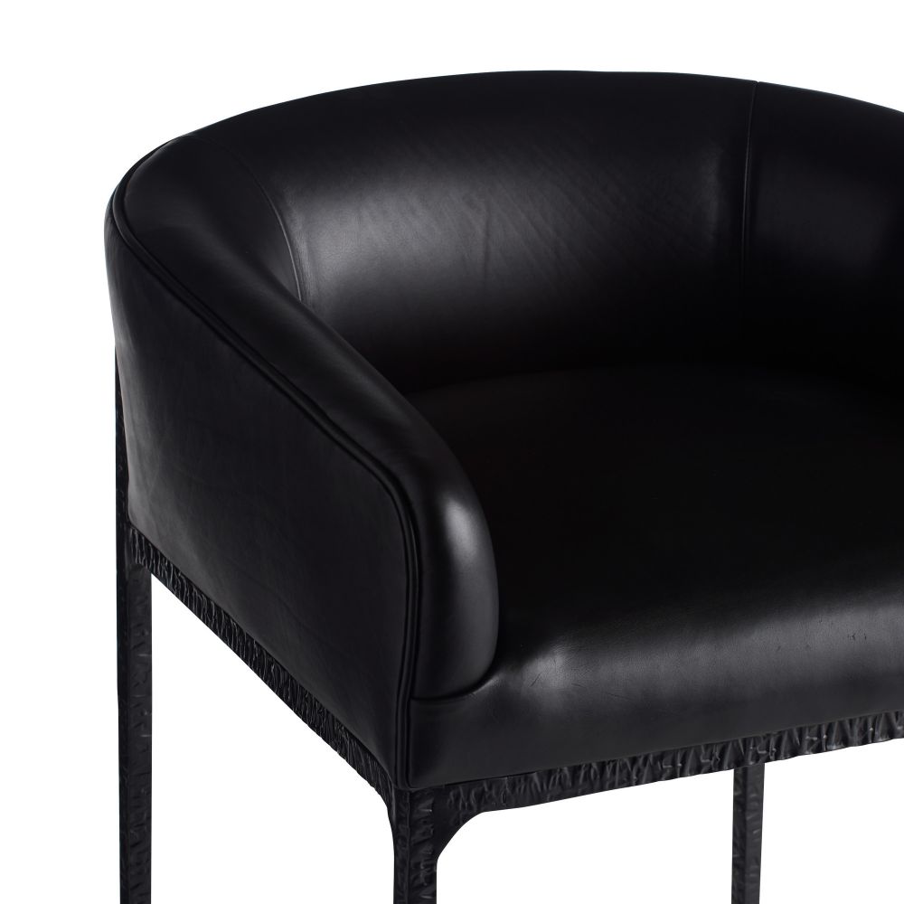 Osbourne Counter Stool Black Leather