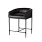 Black leather bar stool on a white background