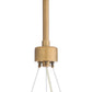 Gold pendant light fixture on a white background