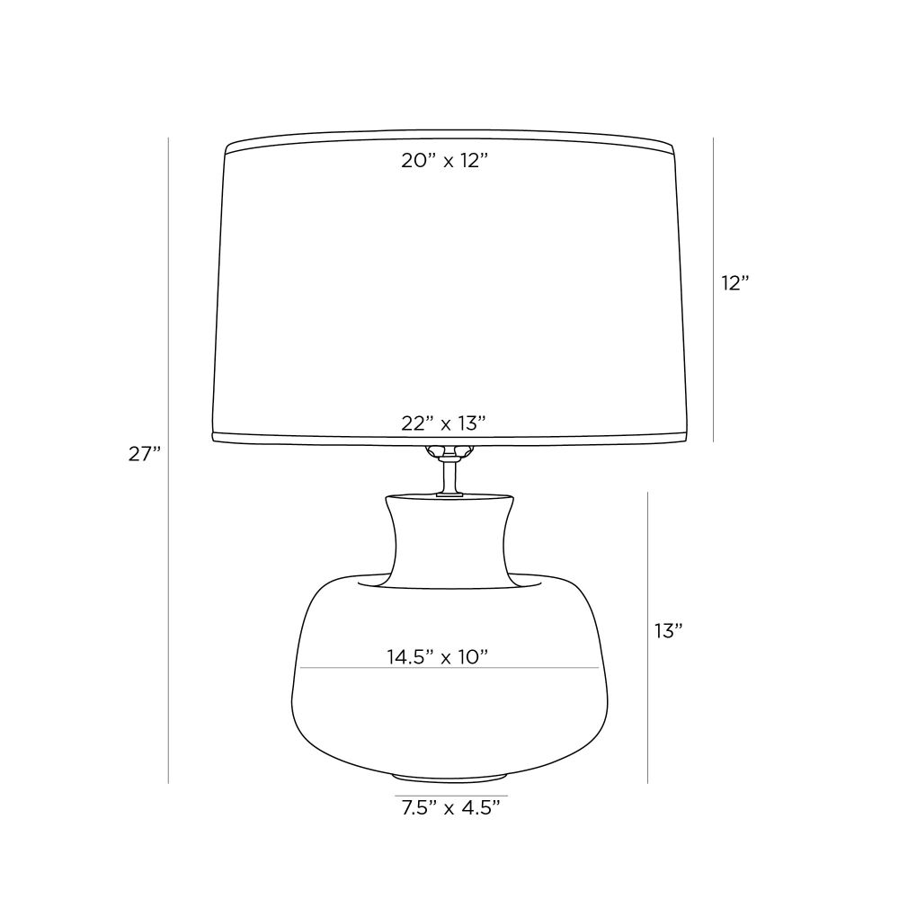 arteriors tabor lamp diagram