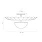 Line drawing of a pendant light fixture with dimensions labeled