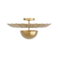 Gold ceiling light fixture on a white background