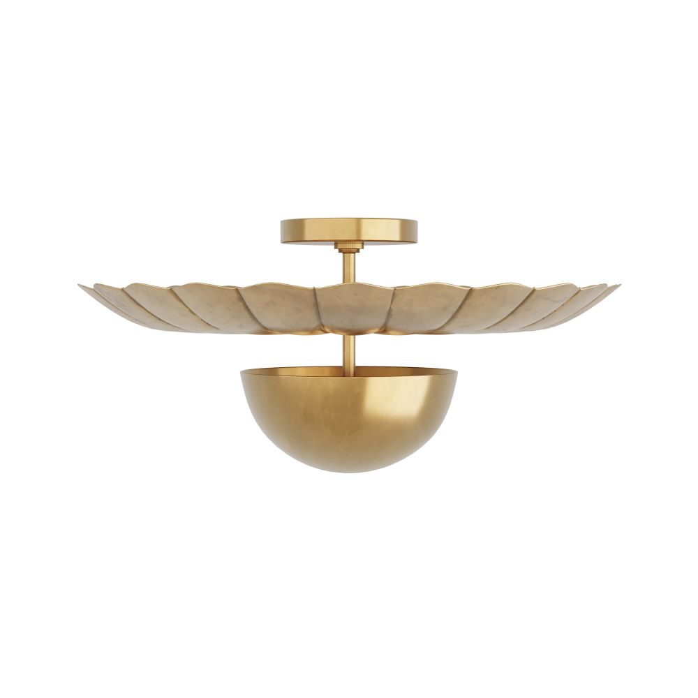 Gold ceiling light fixture on a white background
