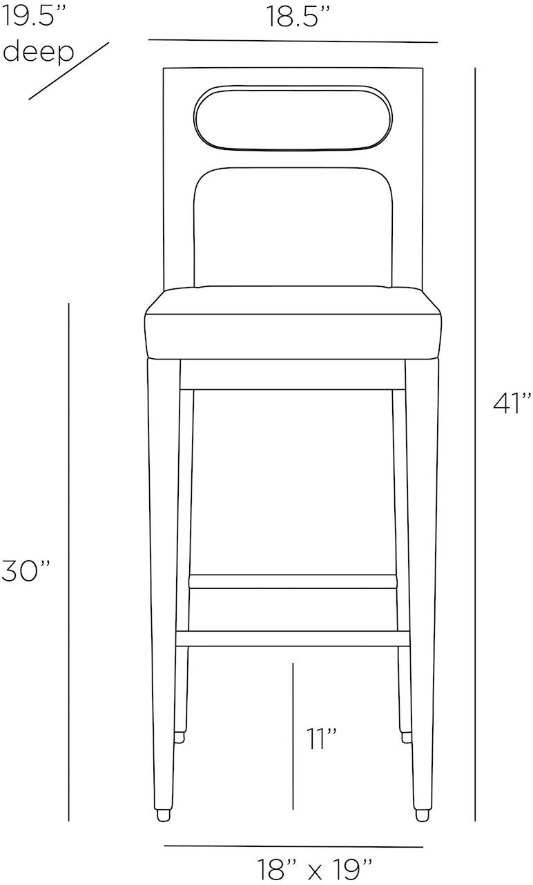 arteriors thaden bar stool diagram