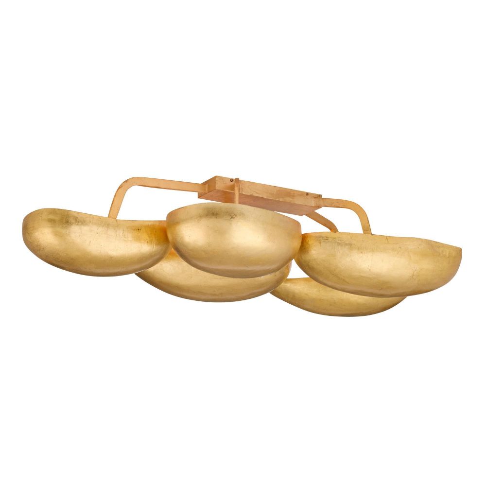 Gold ceiling light fixture on a white background