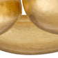Close-up of a gold ring with a textured surface on a white background
