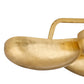 Close-up of a gold chain link on a white background
