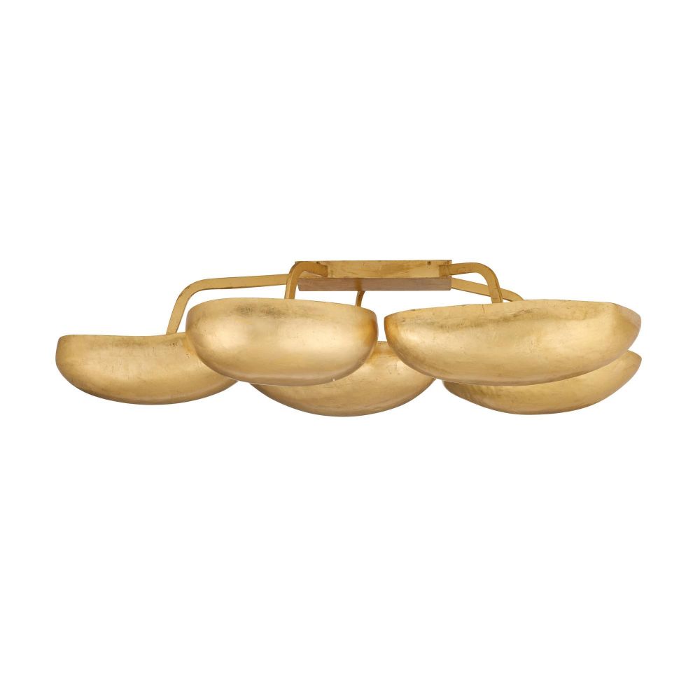 Gold ceiling light fixture on a white background