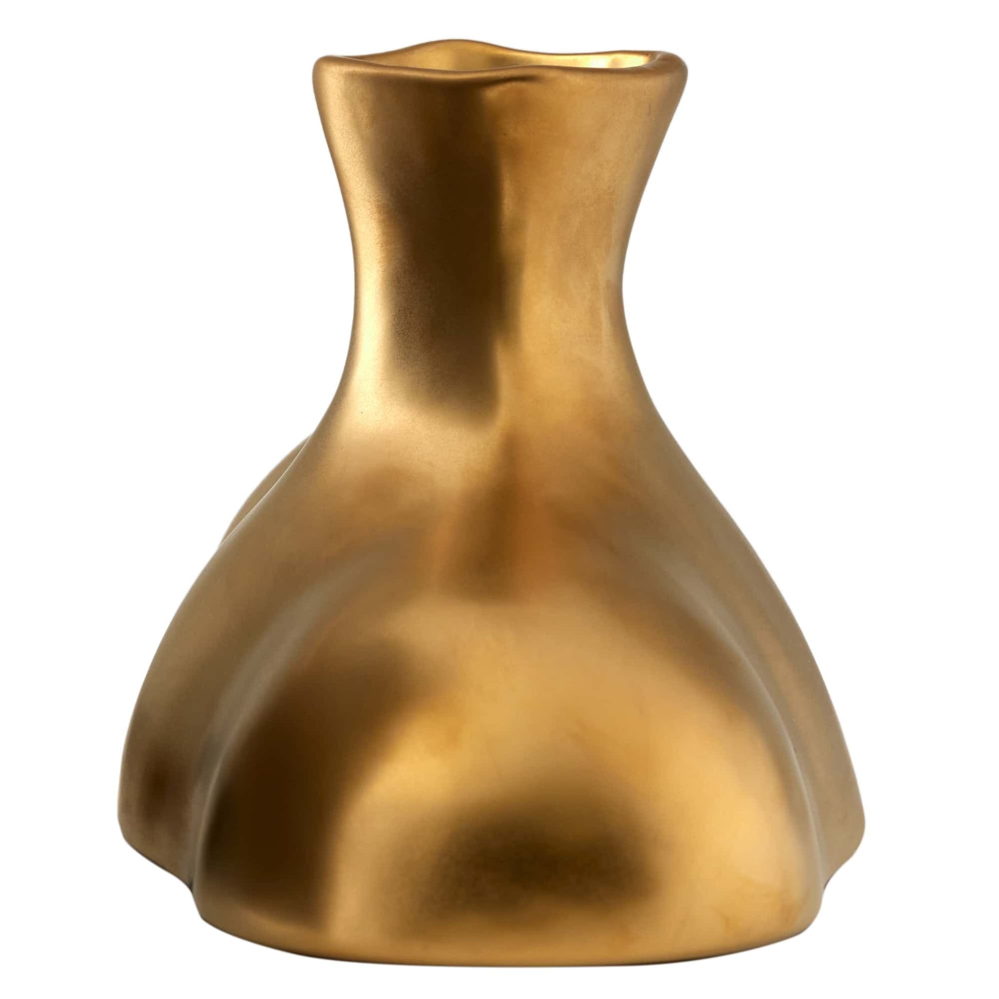 arteriors tilbury vase gold side