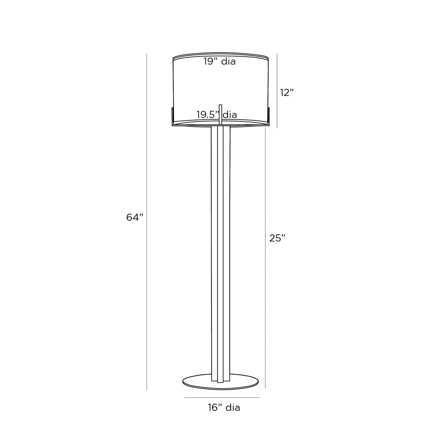 arteriors valiant floor lamp diagram