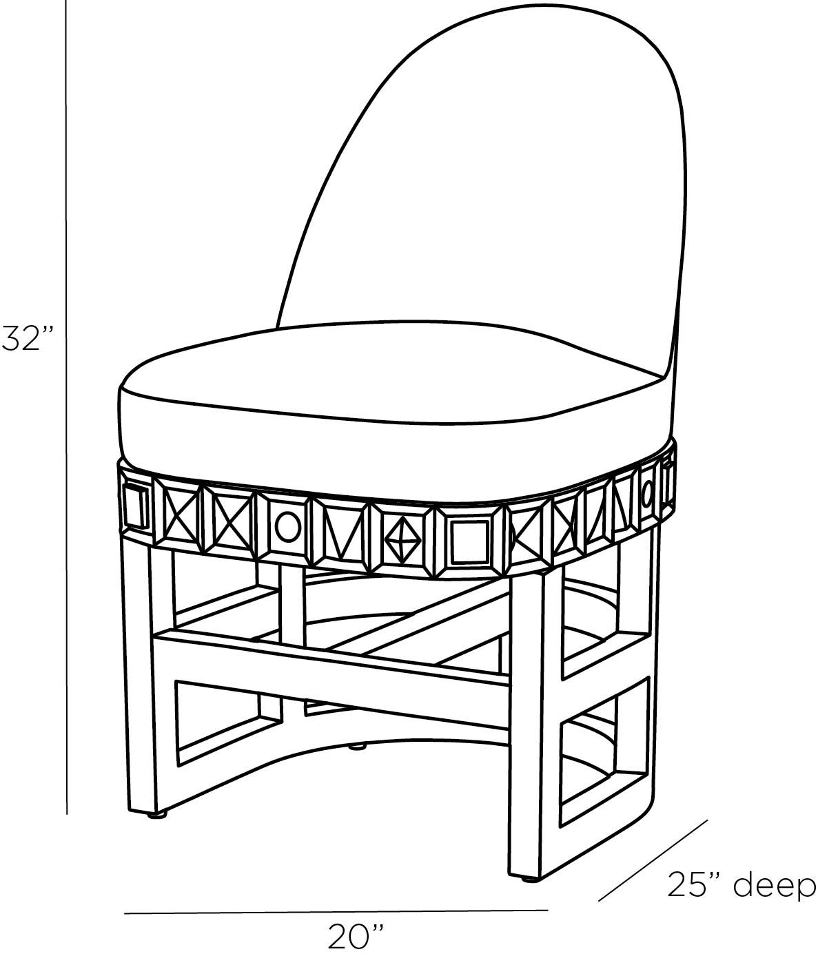 arteriors vargueno chair diagram