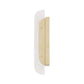 White and gold wall sconce on a white background
