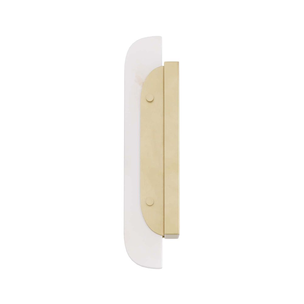 White and gold wall sconce on a white background