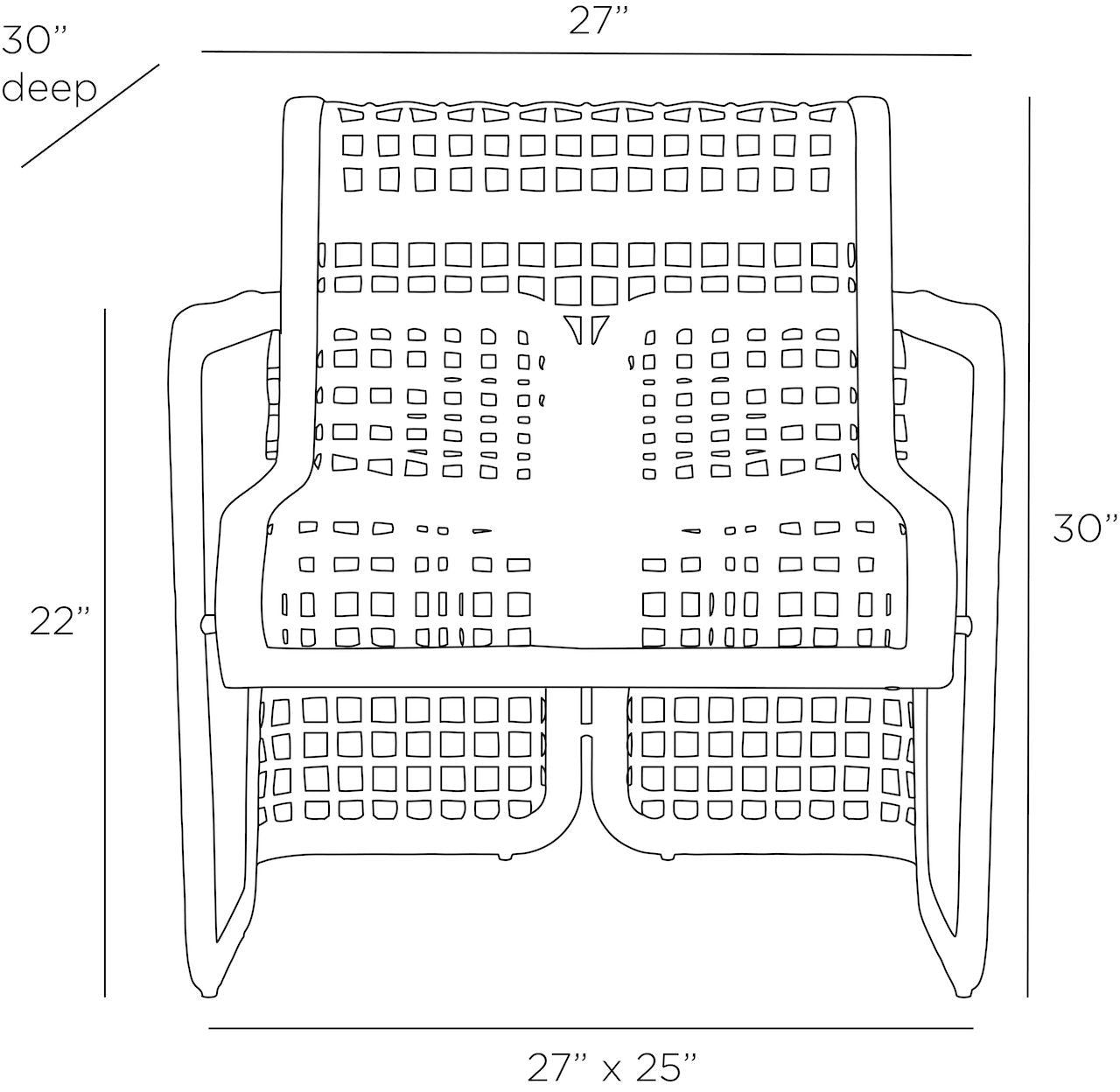 arteriors winnie lounge chair diagram