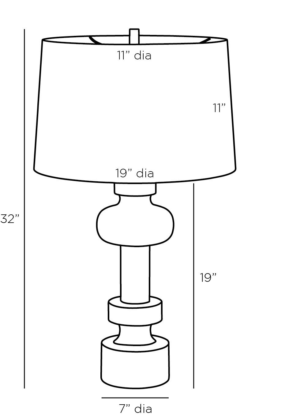arteriors zamir table lamp diagram