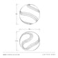 Technical dimension drawing of a spherical sculpture shown from two angles, with measurements labeled 8 in and 7.5 in.
