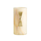 Wall sconce with beige marble finish and gold accent on a white background