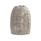 Textured aluminum vase on a white background