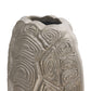 Textured aluminum vase on a white background