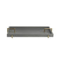 Gray tray with gold handles on a white background