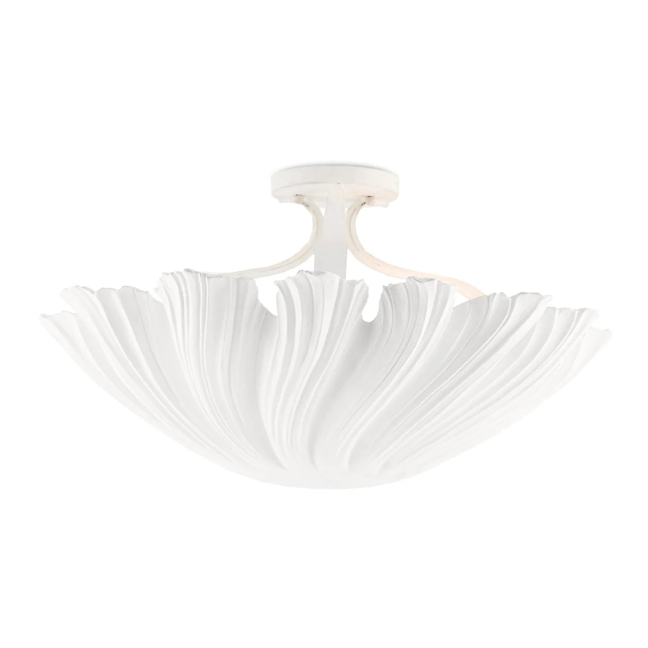 White ceiling light fixture on a white background