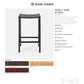 Made Goods Percy Bar Stool with color options and specifications on a white background