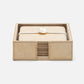 A set of coasters in beige hair on hide