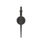 Decorative wall sconce with a black finish on a white background