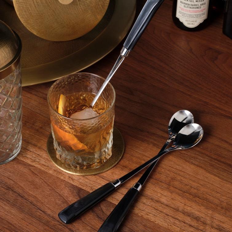 blue pheasant cocktail spoon black styled