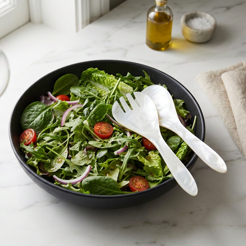 Laney White Swirled Serving Set