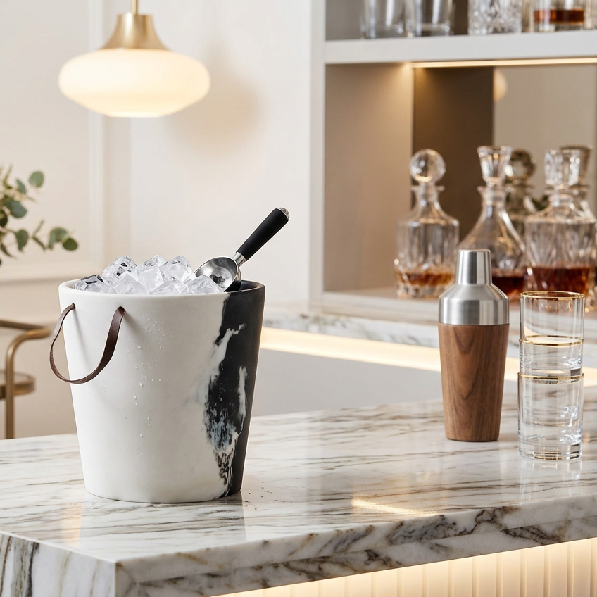 maxton champagne bucket black and white