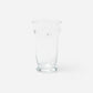 Clear glass vase on a white background