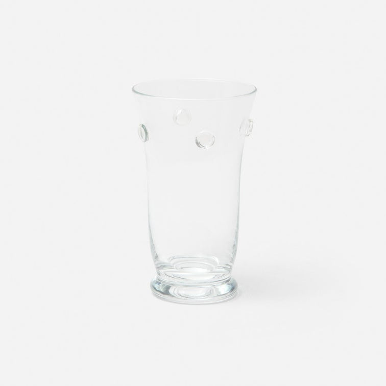Clear glass vase on a white background