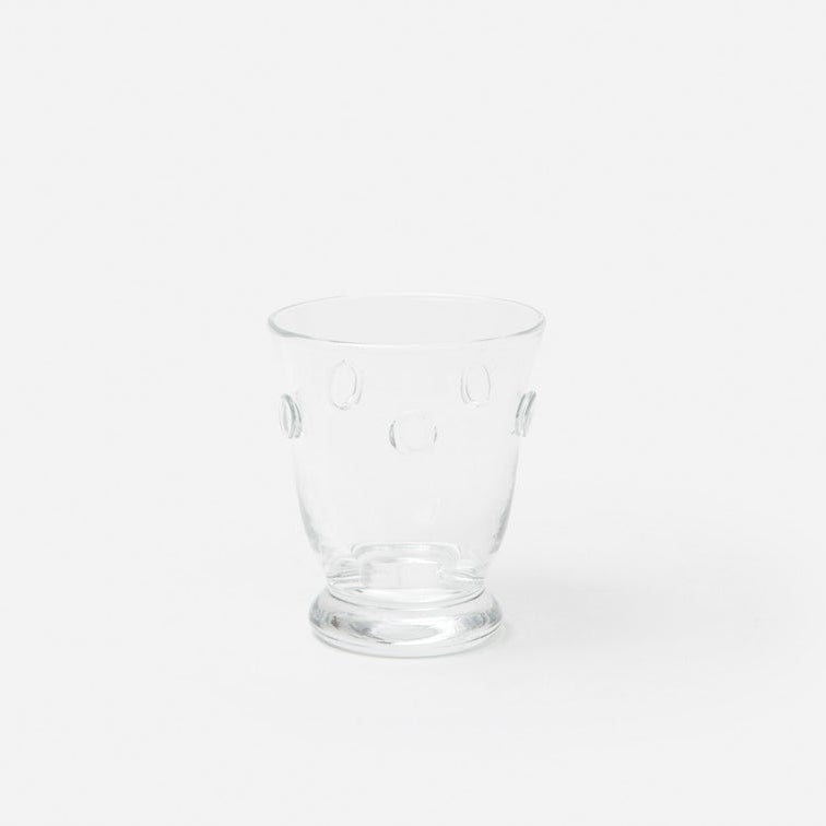 Clear glass vase on a white background