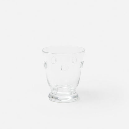 Clear glass vase on a white background