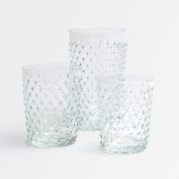 clear glass drinkware