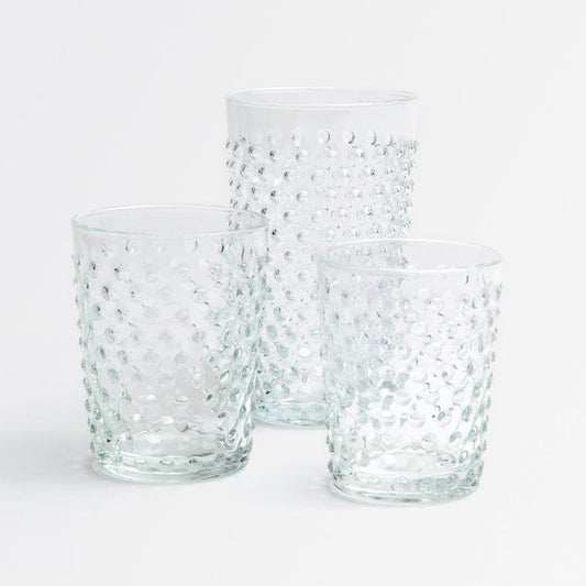 clear glass drinkware