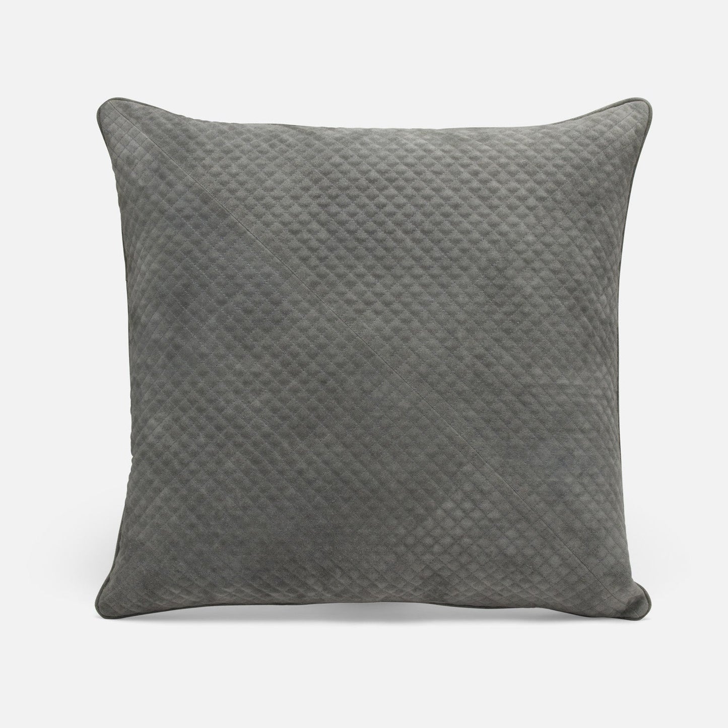 Gray textured pillow on a white background