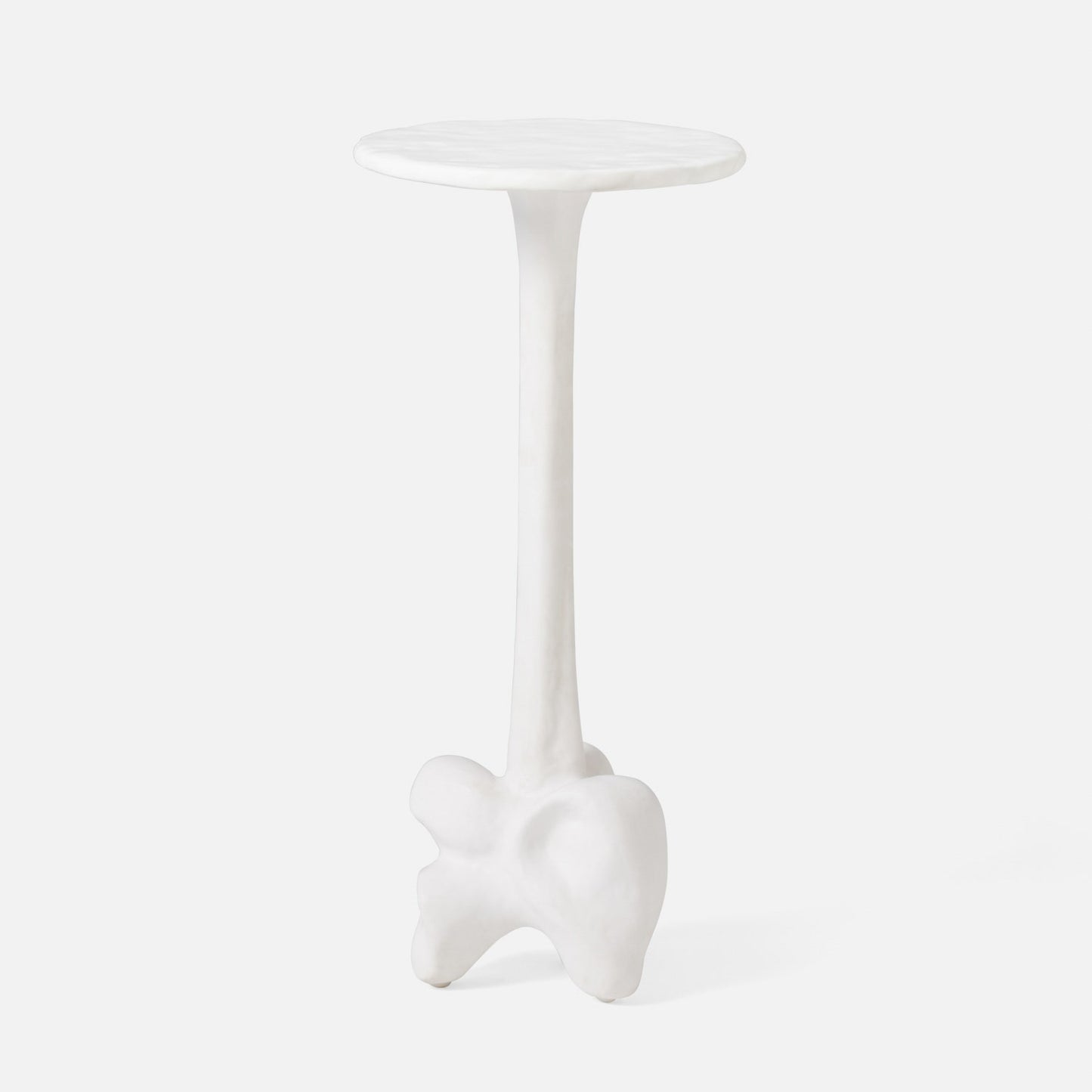 White side table on a light gray background