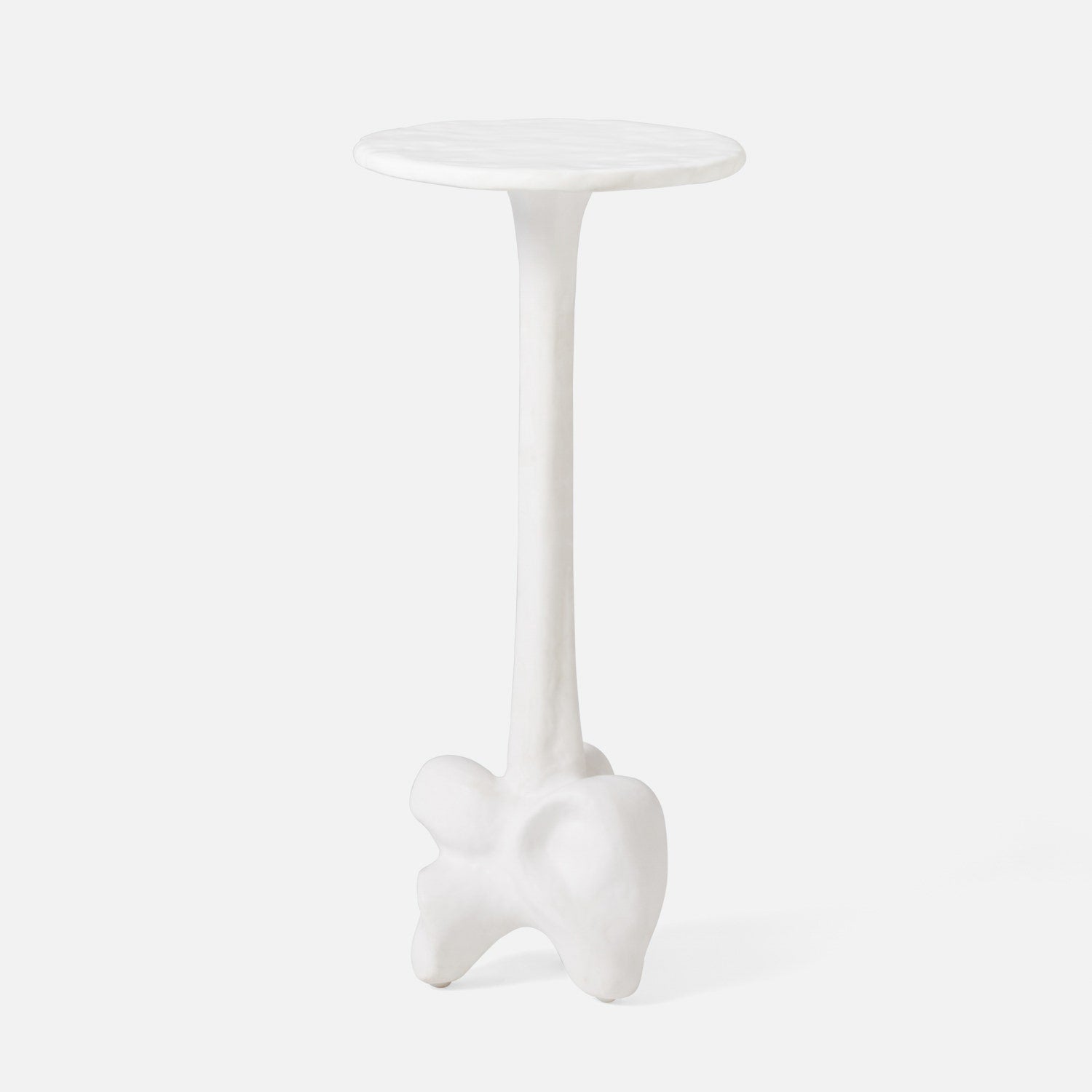 White side table on a light gray background