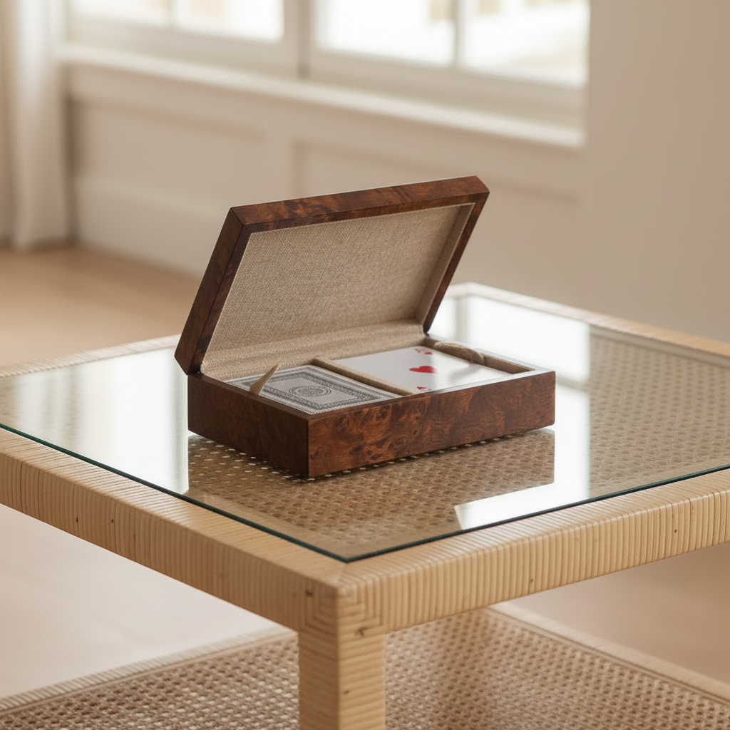 Windsor Card Box Dark Honey Burl