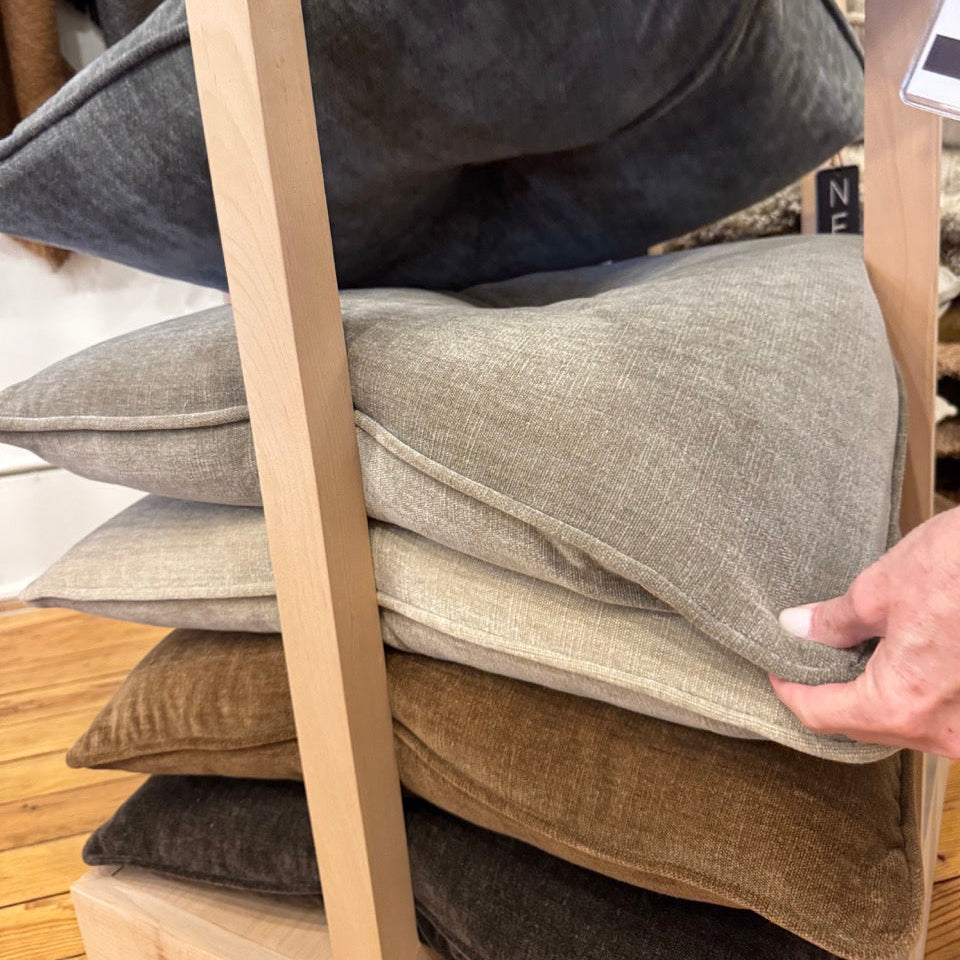 Buttoned Bobbie Pillow Truffle
