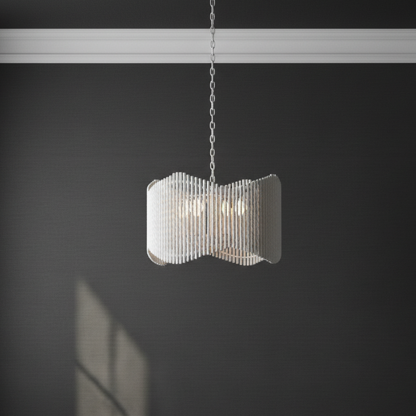 Camille Chandelier White Gesso Metal